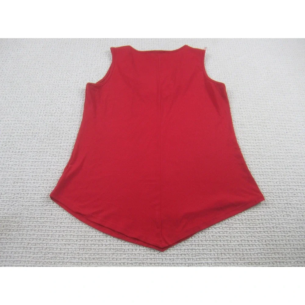 Notations Shirt Womens Medium Red Embellished Beaded Neck Sleeveless‎ Tank Top - Picture 7 of 11